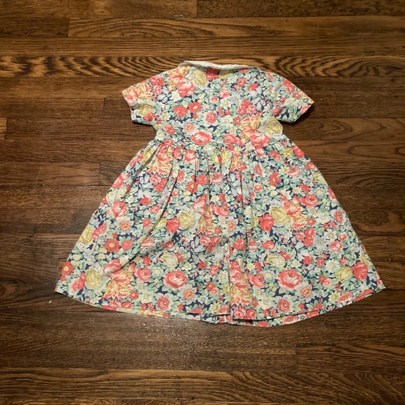 Talbots Kid Floral Dress with Peter Pan Collar Size 5 Short Sleeve - Picture 2 of 7